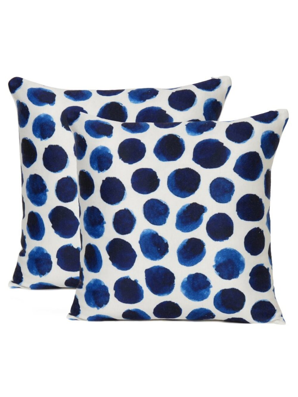 Oussum Watercolor Dot Print Cotton Pillow Case Washable Cushion Cover Set of 2